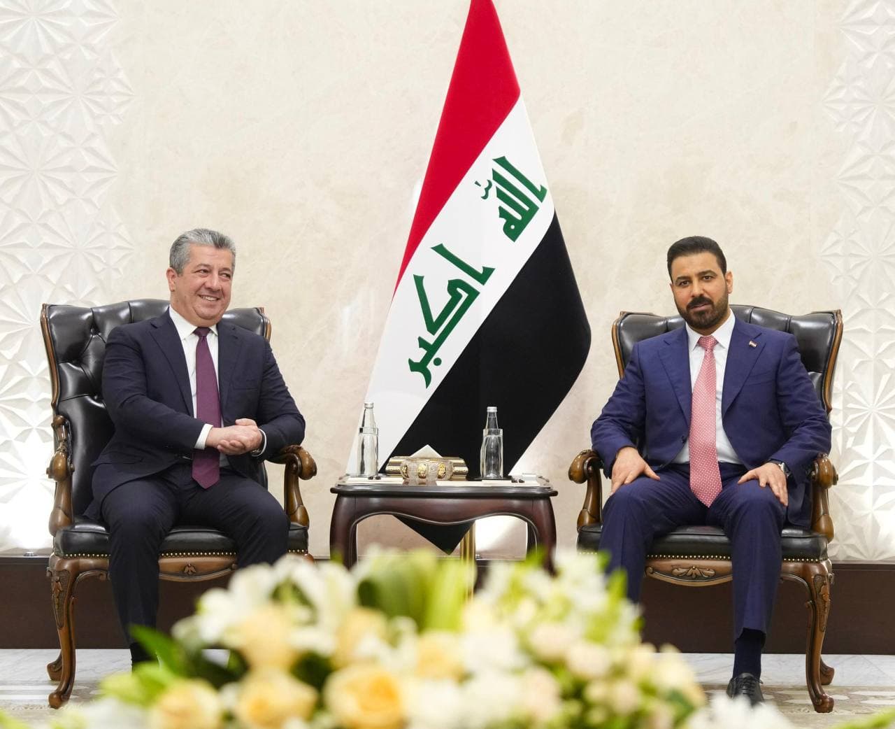 ▫️رئيس مجلس الوزراء علي فالح الزيدي يستقبل رئيس حكومة إقليم كردستان العراق مسرور بارزاني