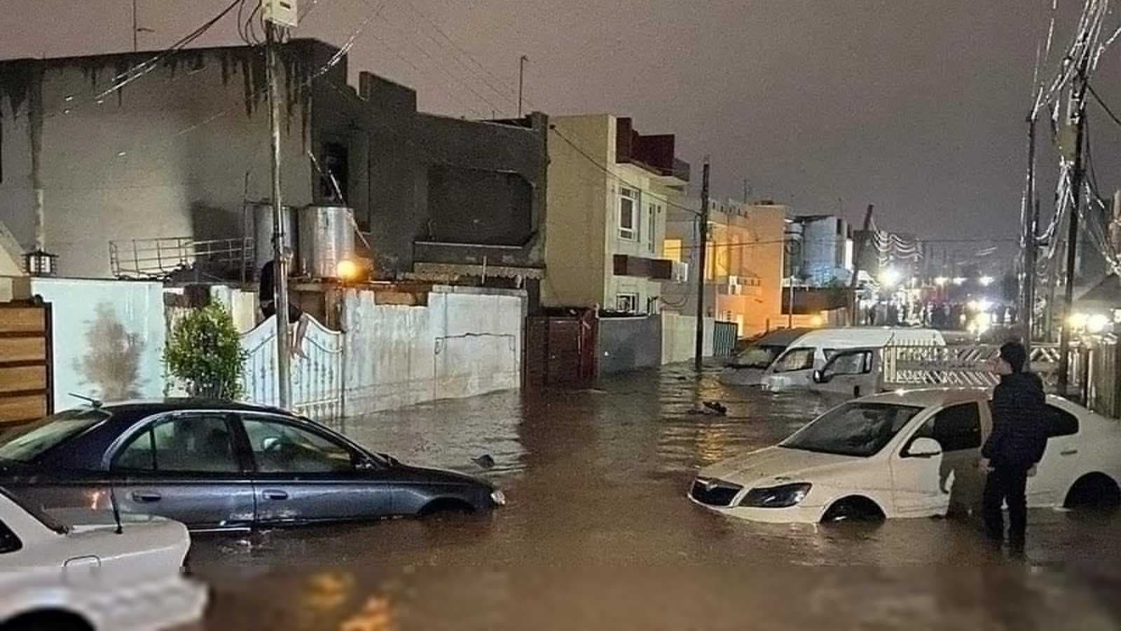 حصيلة رسمية بضحايا وخسائر موجة الامطار والفيضانات في كردستان