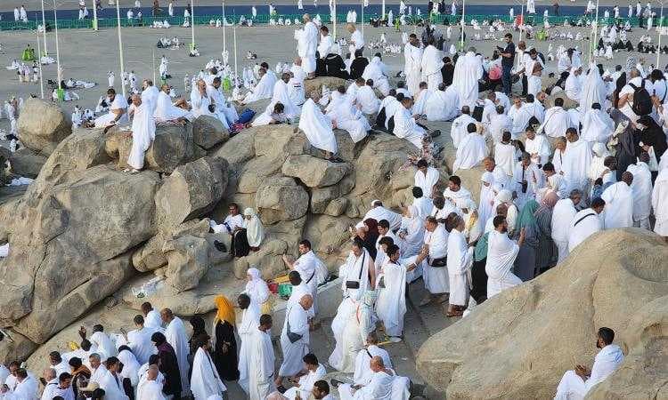 ضيوف الرحمن يقفون بصعيد عرفات غدا