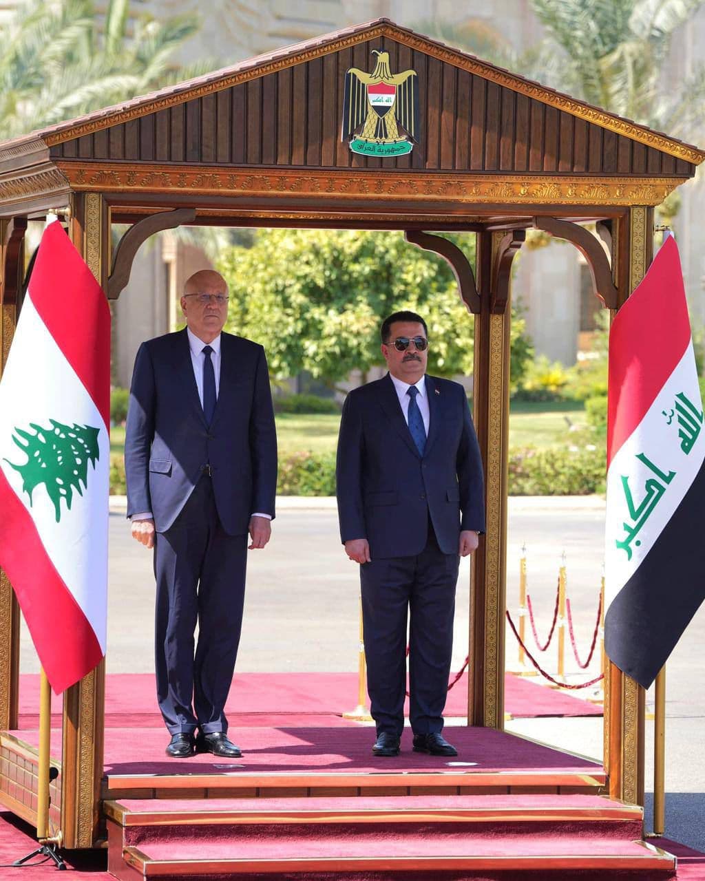 السوداني يستقبل نظيره اللبناني نجيب ميقاتي
