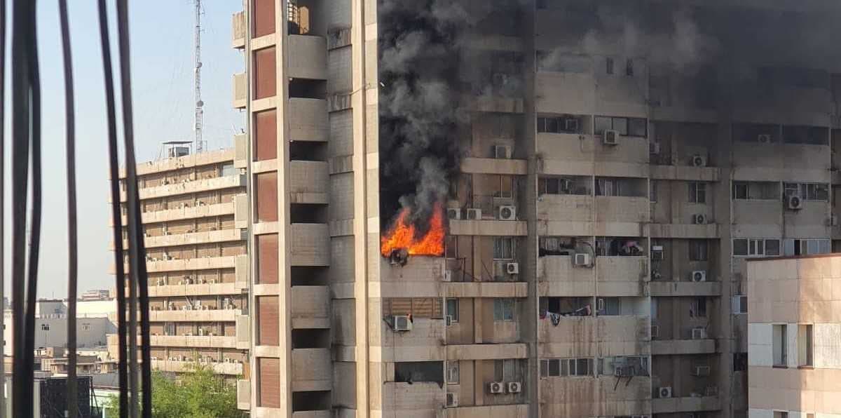 حريق يلتهم شقة في مجمع الصالحية ببغداد