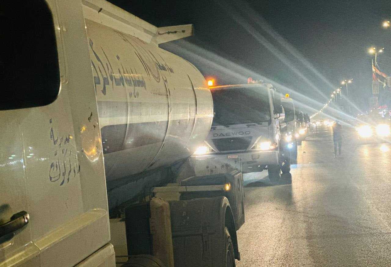 ماء كركوك تدعم خطة زيارة وفاة الرسول "ص" بملاكات فنية وسيارات حوضية