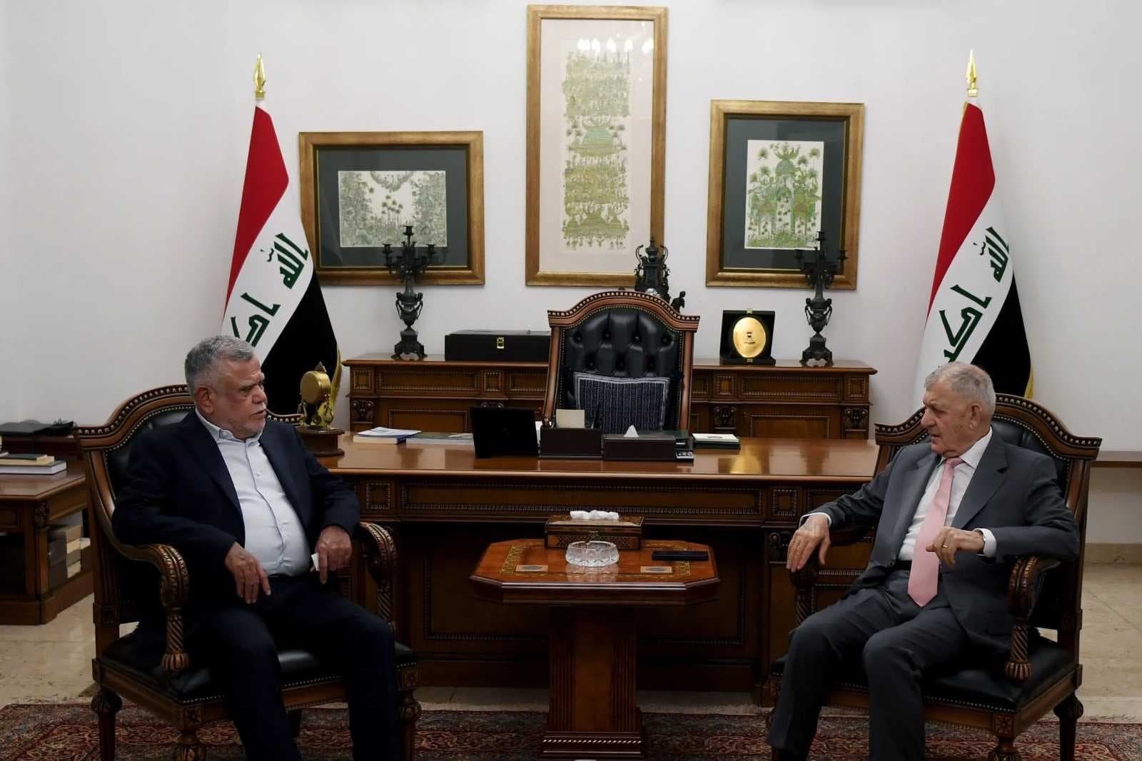 رشيد والعامري يؤكدان ضرورة ترسيخ الاستقرار السياسي والأمني بالعراق