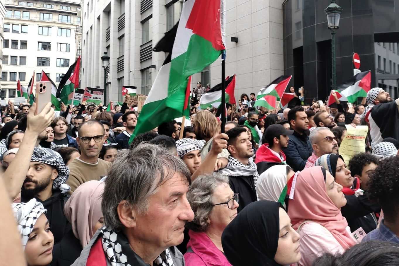 بروكسل.. تظاهرات حاشدة تطالب بوقف المجازر الإسرائيلية في غزة ولبنان