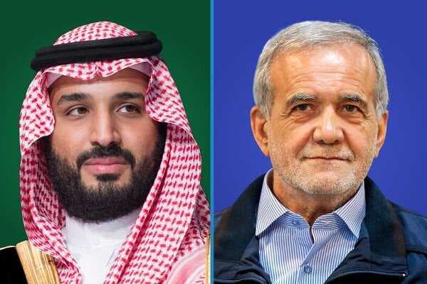 بزشكيان وبن سلمان يعربان عن أملهما في توسيع وتطوير التعاون بين ايران والسعودية في مختلف المجالات.