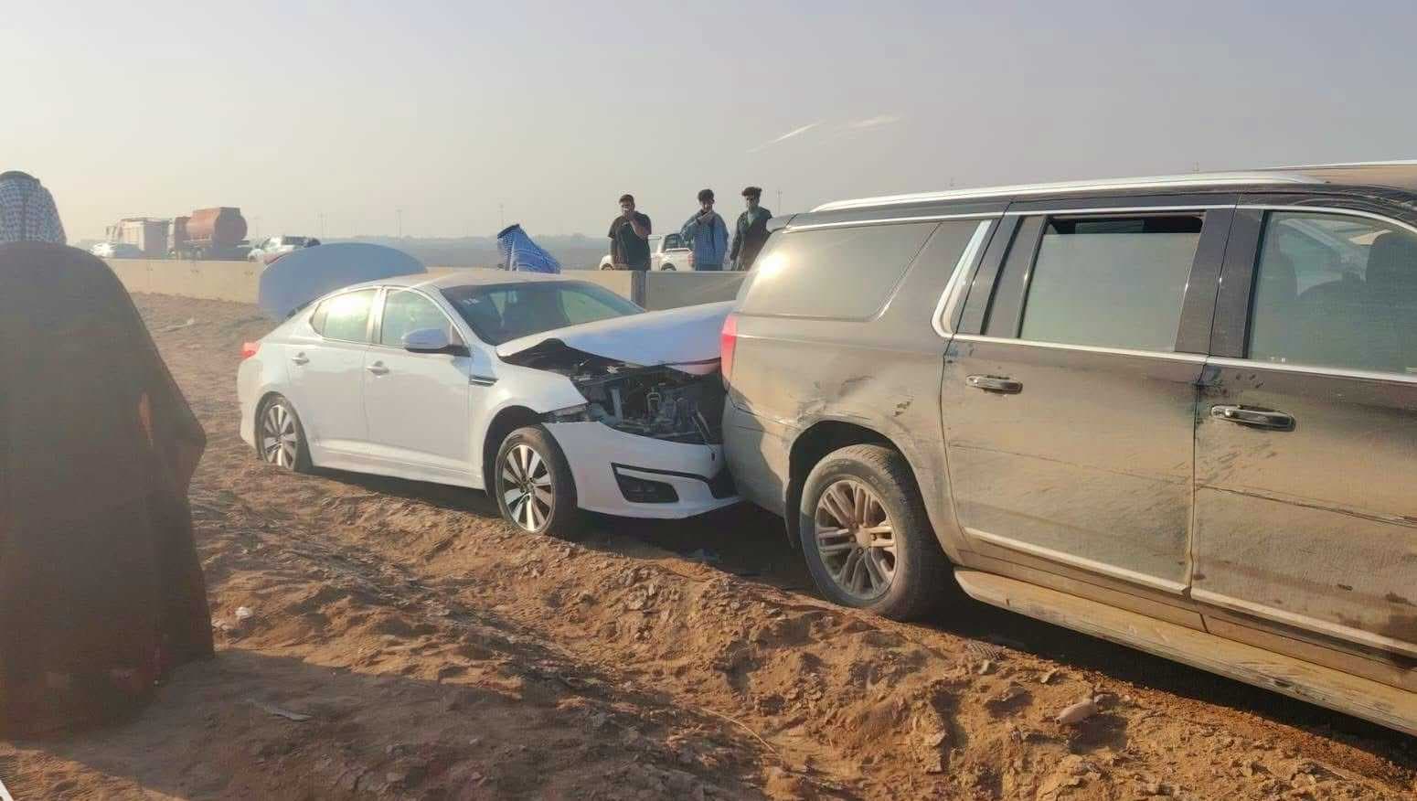بسبب الضباب.. اصطدام 19 مركبة في الديوانية