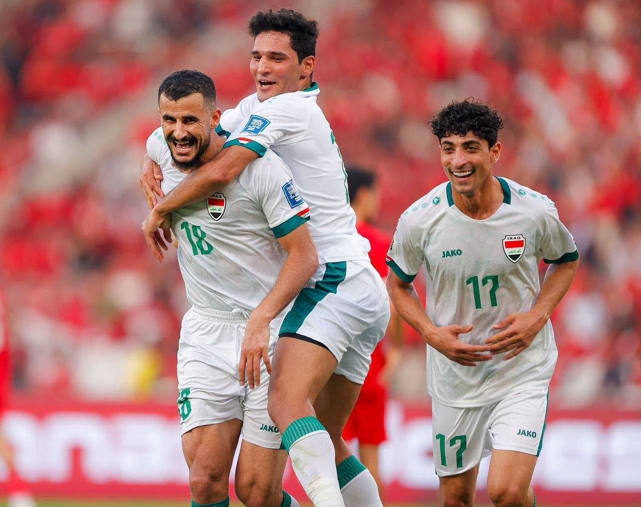 المنتخب العراقي يسجل الهدف الاول بمرمى المنتخب الفلسطيني