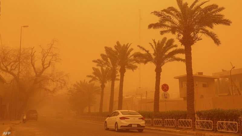عاصفة ترابية تضرب سماء العاصمة بغداد