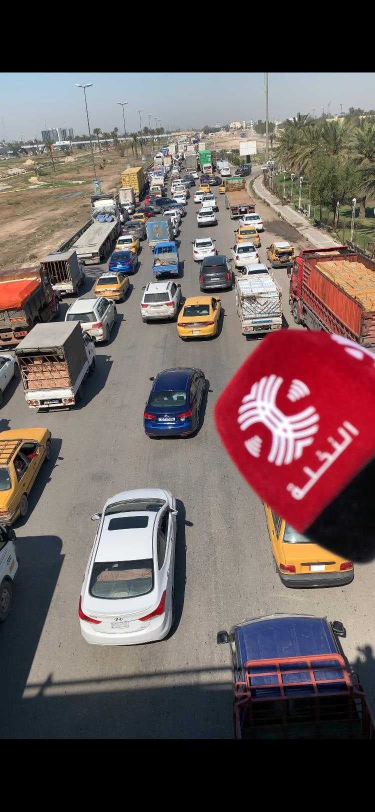 الموقف المروري في بغداد اليوم