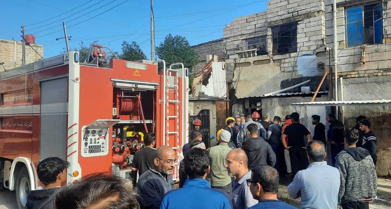 مصرع أم وابنتيها بحريق منزل في البصرة ونجاة صاحب الدار بعد تدخل الدفاع المدني