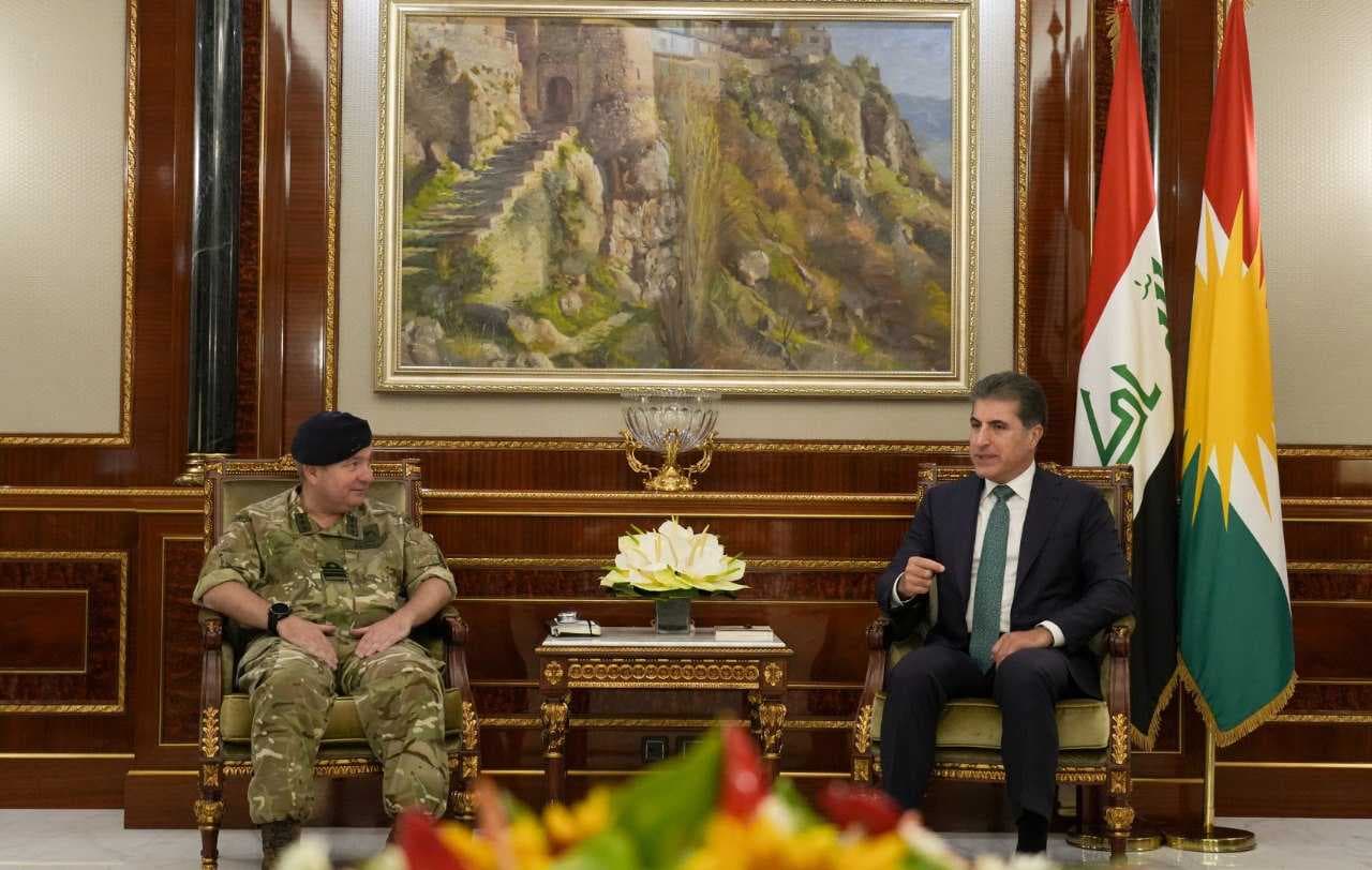 رئيس الإقليم يستقبل المستشار العسكري البريطاني
