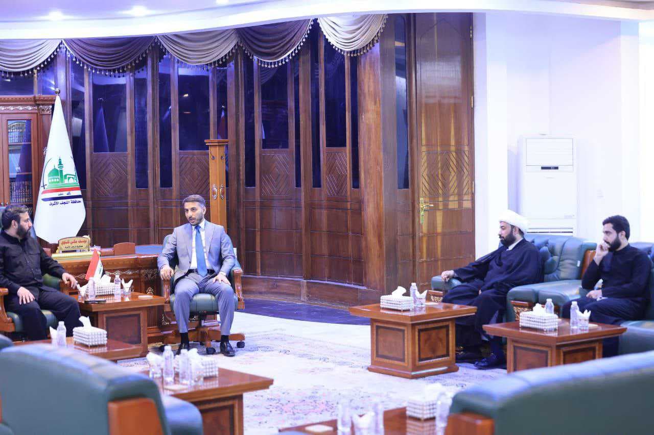 الشيخ المسعودي يبحث مع محافظ النجف الأشرف إنجاح خطة تفويج الزائرين في ذكرى وفاة النبي محمد (ص)