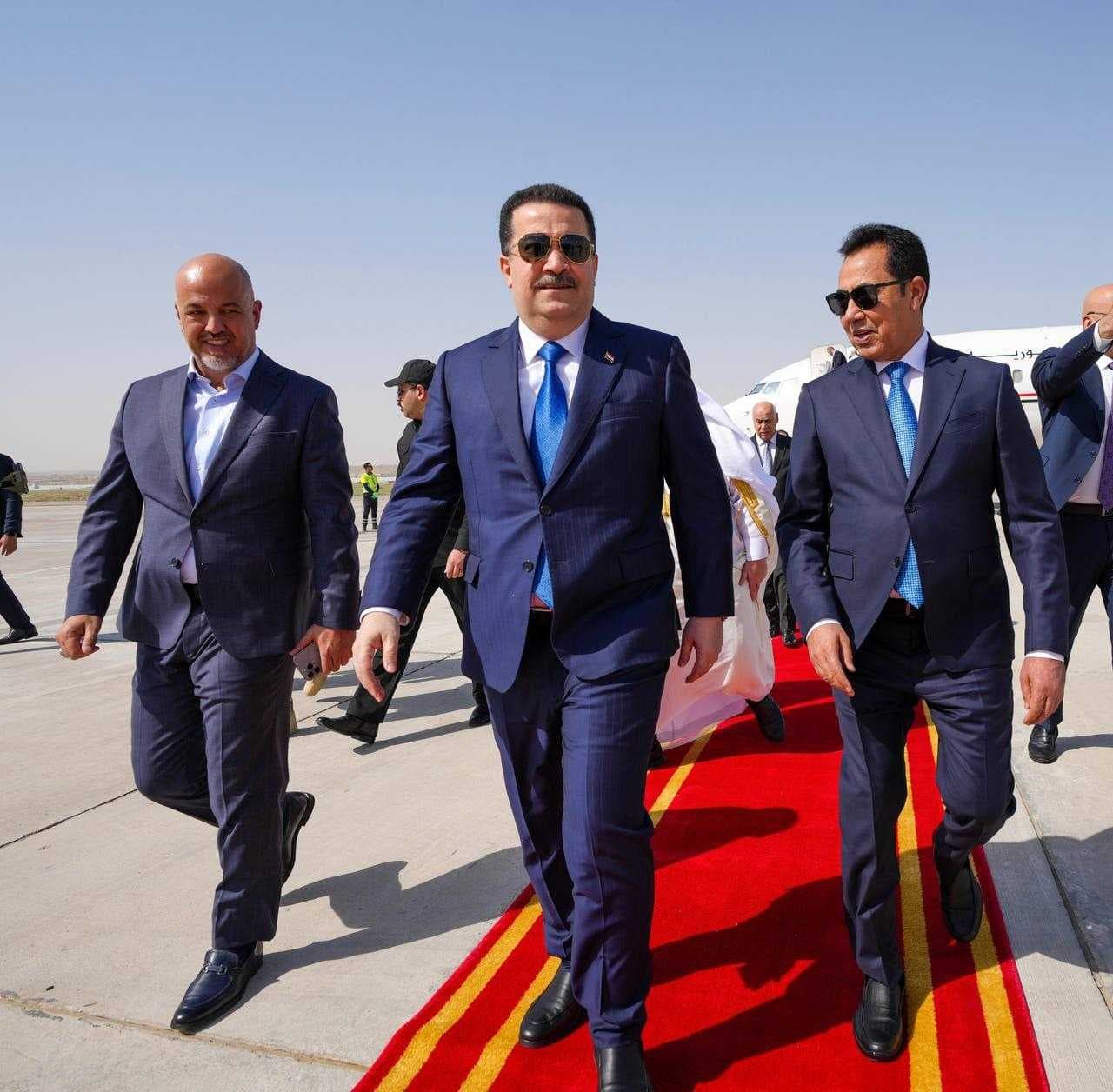 رئيس الوزراء محمد شياع السوداني يصل إلى محافظة نينوى