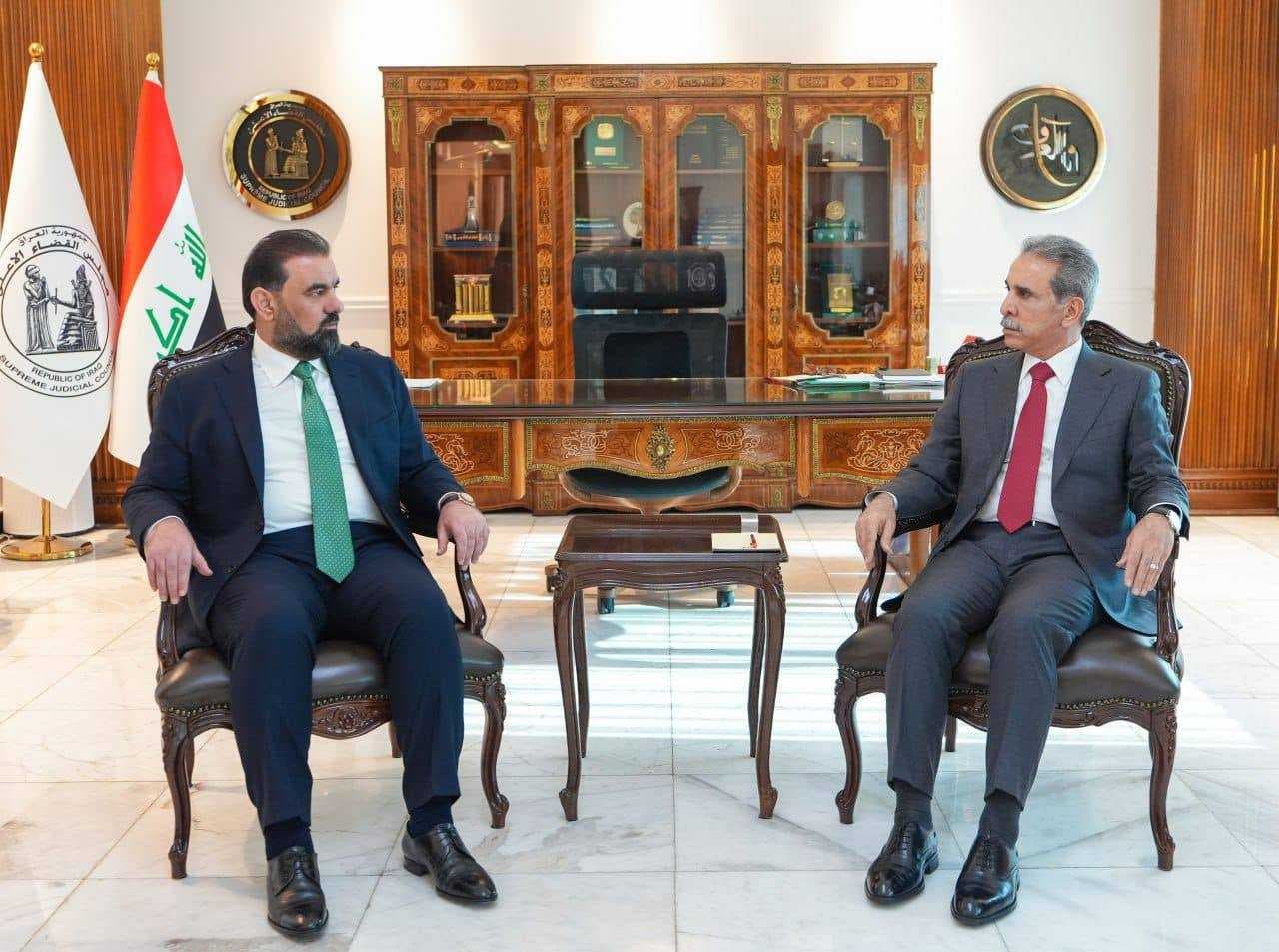 زيدان والحلبوسي يبحثان تعزيز التعاون بين السلطتين التشريعية والقضائية