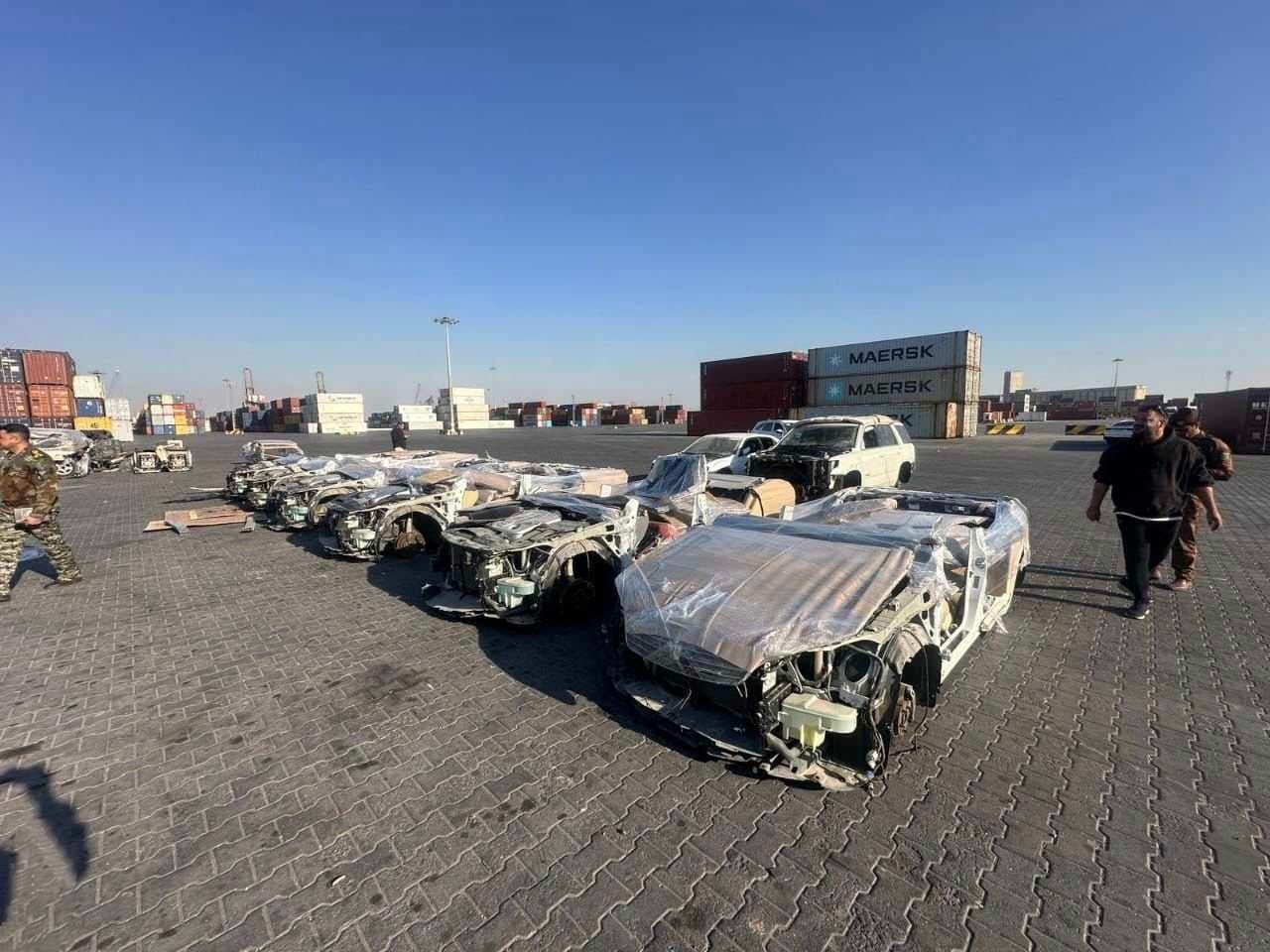 ضبط (14) عجلة دون الموديل معدة للتهريب في منفذ ميناء أم قصر الأوسط