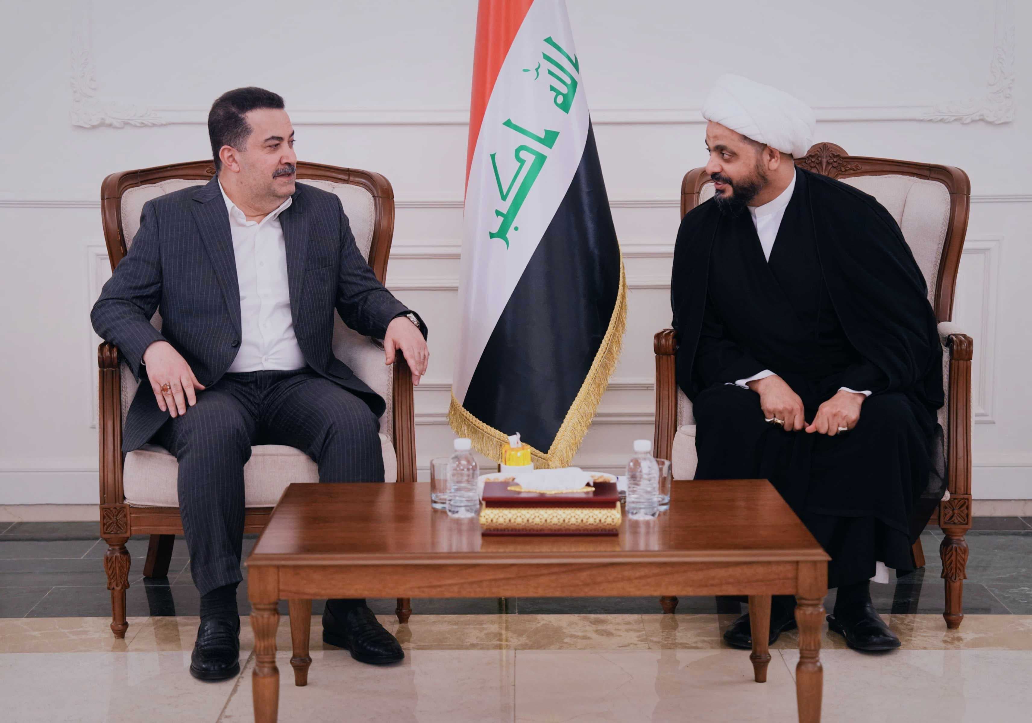 السوداني والشيخ الخزعلي يؤكدان ضرورة الحفاظ على وحدة وتماسك الإطار التنسيقي