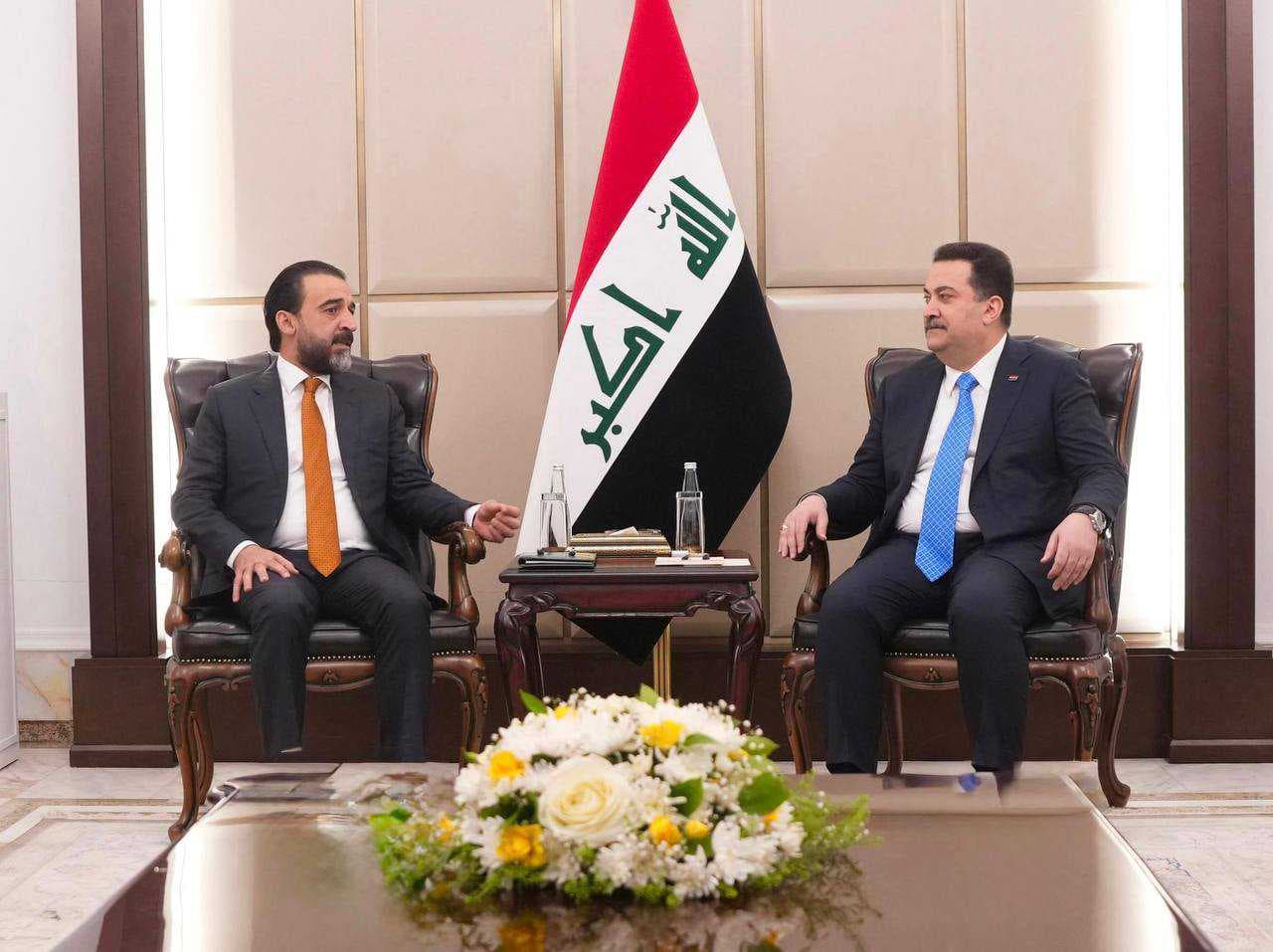رئيس الوزراء ورئيس حزب تقدم يؤكدان أهمية وحدة الخطاب العراقي والتفاهمات بين القوى الوطنية