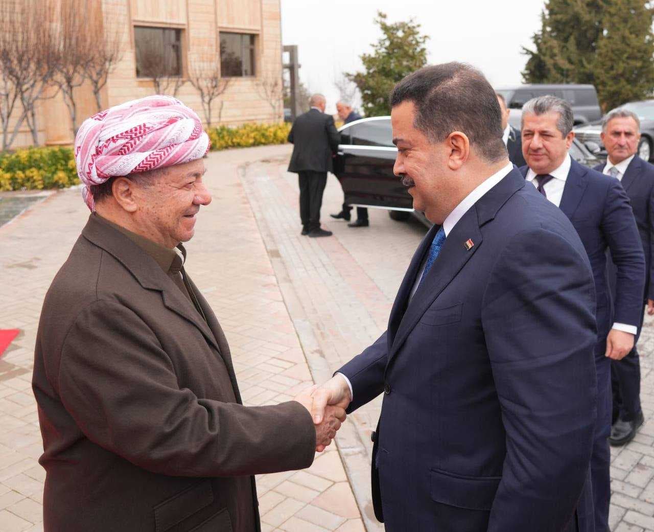 السوداني يلتقي رئيس الحزب الديمقراطي الكردستاني في أربيل