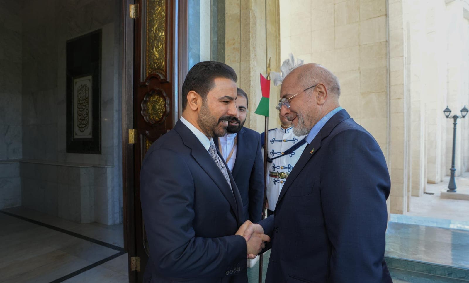 رئيس الوزراء علي الزيدي يستقبل رئيس مجلس الشورى الإيراني محمد باقر قاليباف