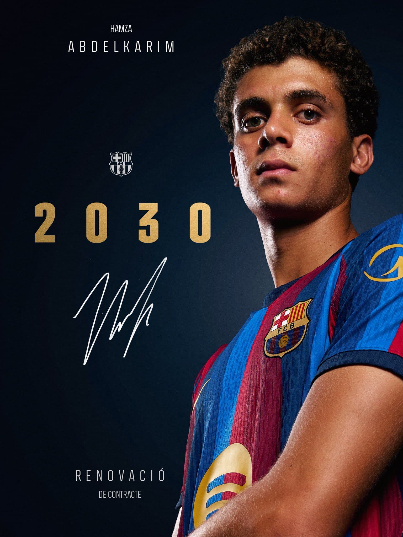 برشلونة يجدد عقد اللاعب حمزة عبد الكريم حتى 2030