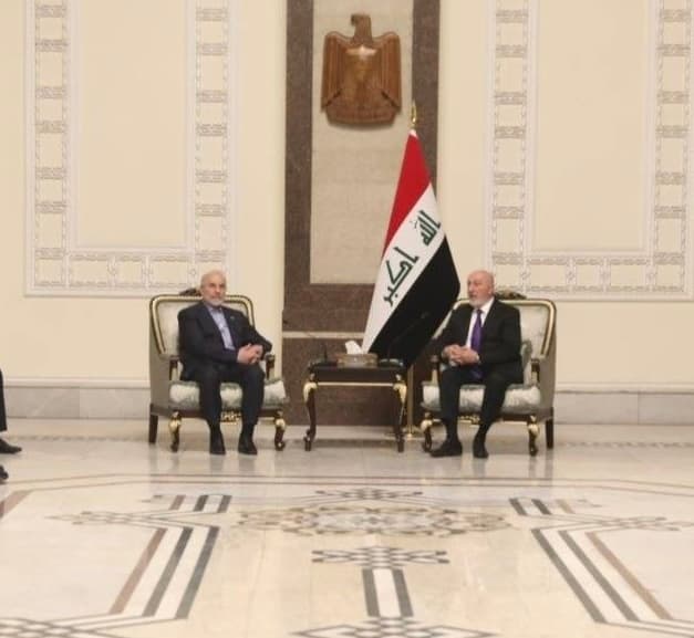 رئيس الجمهورية يستقبل رئيس مجلس الشورى الايراني