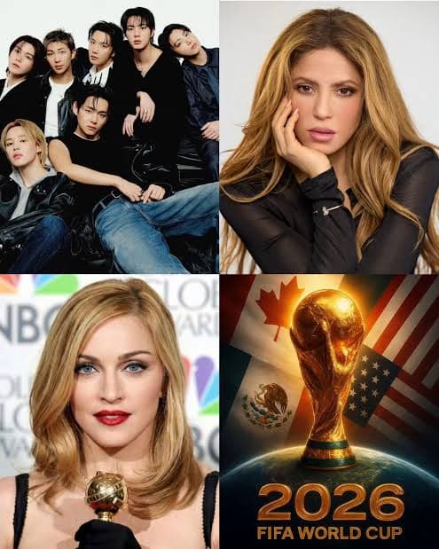 الفيفا يعلن مشاركة مادونا وشاكيرا وفرقة BTS في أول عرض بين الشوطين بتاريخ كأس العالم