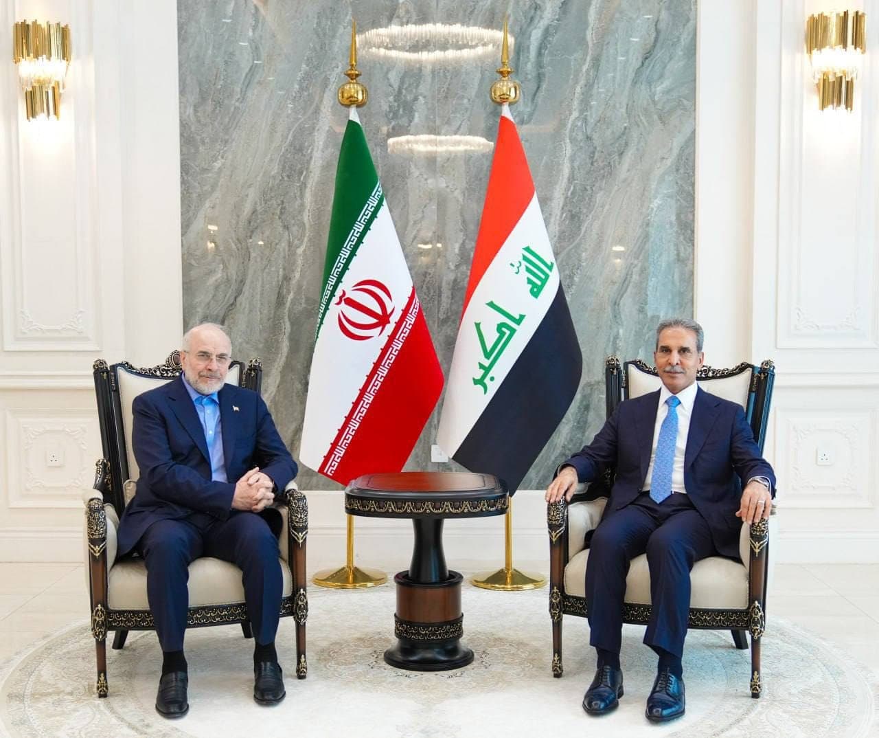 القاضي فائق زيدان يستقبل رئيس مجلس الشورى الإيراني محمد باقر قاليباف