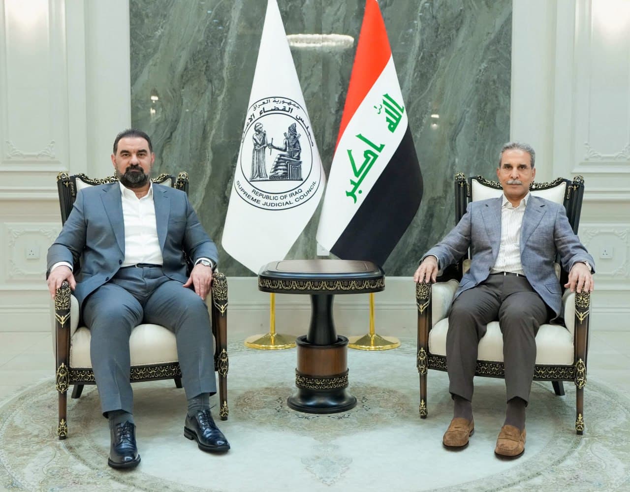 القاضي فائق زيدان يستقبل رئيس البرلمان ويبحثات التطورات السياسية في البلاد