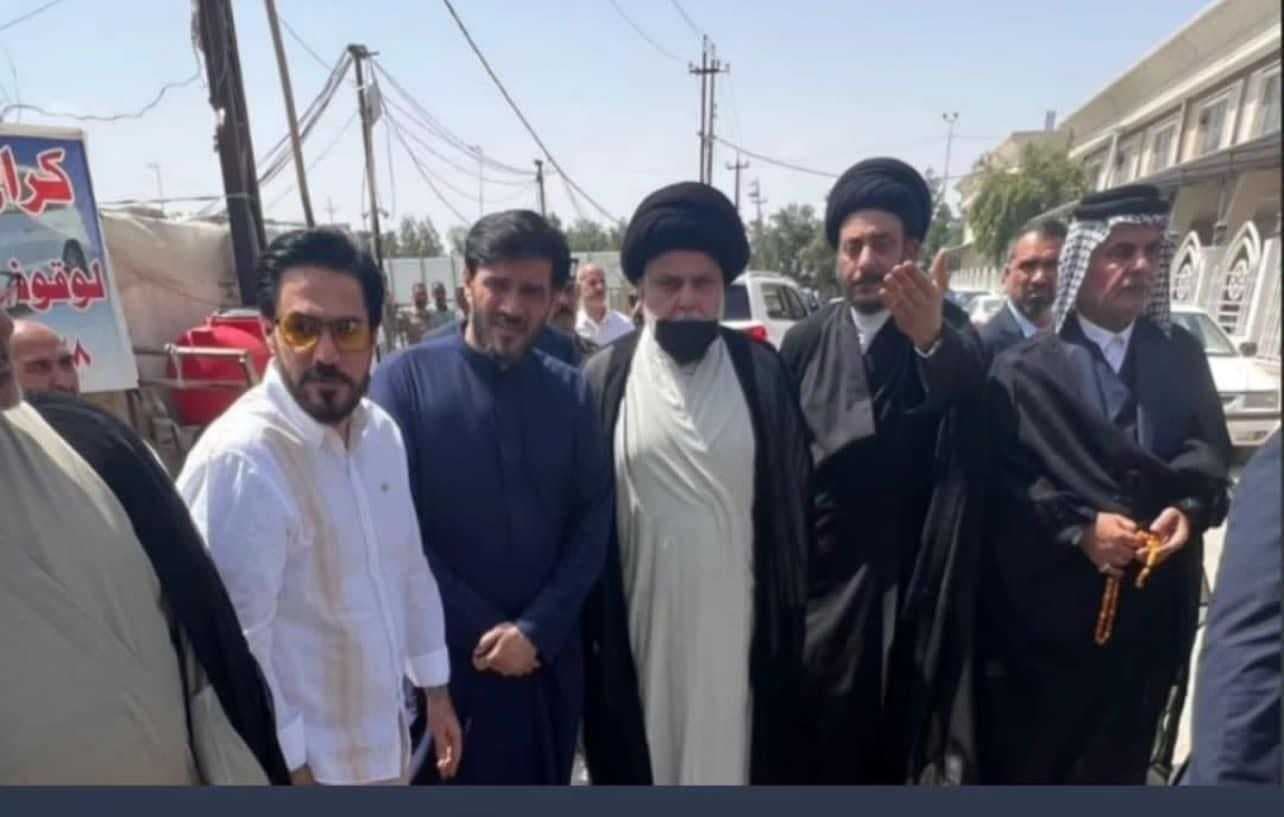 الصدر يستقبل جثمان الشيخ مثنى ال حاتم ال حسن في النجف